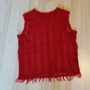 Anthropologie red sweater vest
